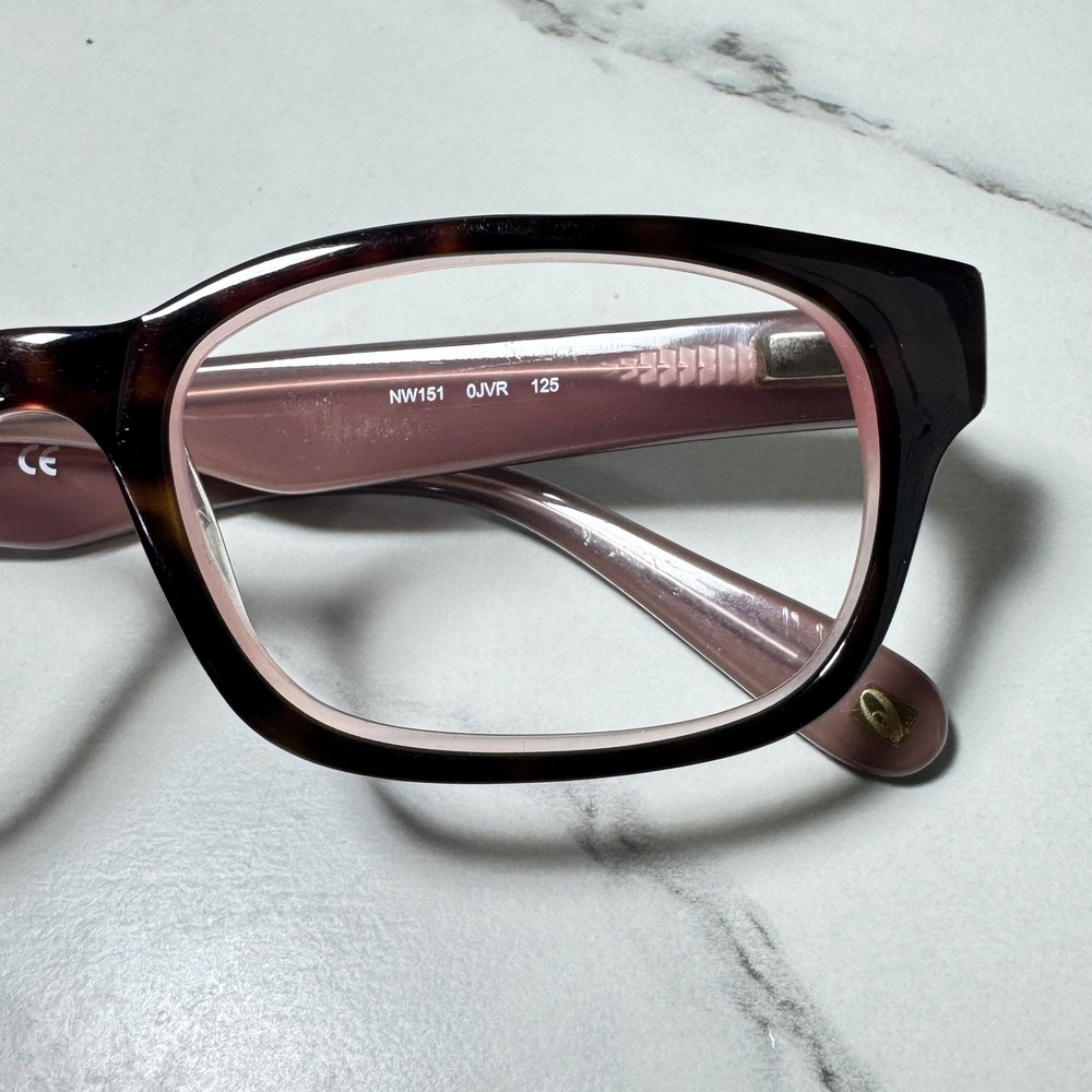 Nine West NW151 0JVR Tortoise Pink Rectangular Eyeglass Frames 51-16-125 Womens